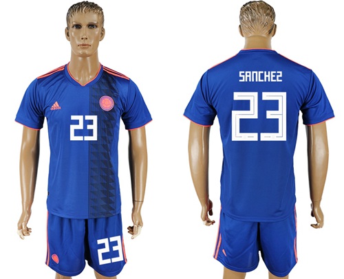 Colombia #23 Sanchez Away Soccer Country Jersey